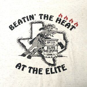 1990s Cleburne Texas Barrel Racing LARGE Shirt Horse Cowgirl Rodeo Beat The Heat